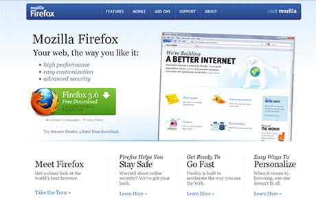 Firefox call to action